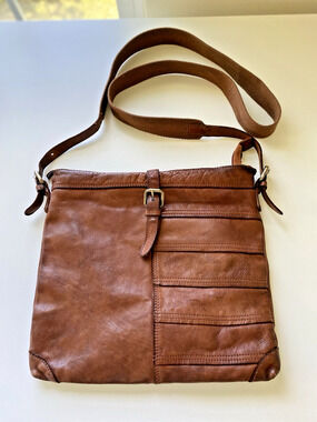 CARGOIT Genuine Leather Messenger Bag Large Crossbody Brown Travel Boho Hobo